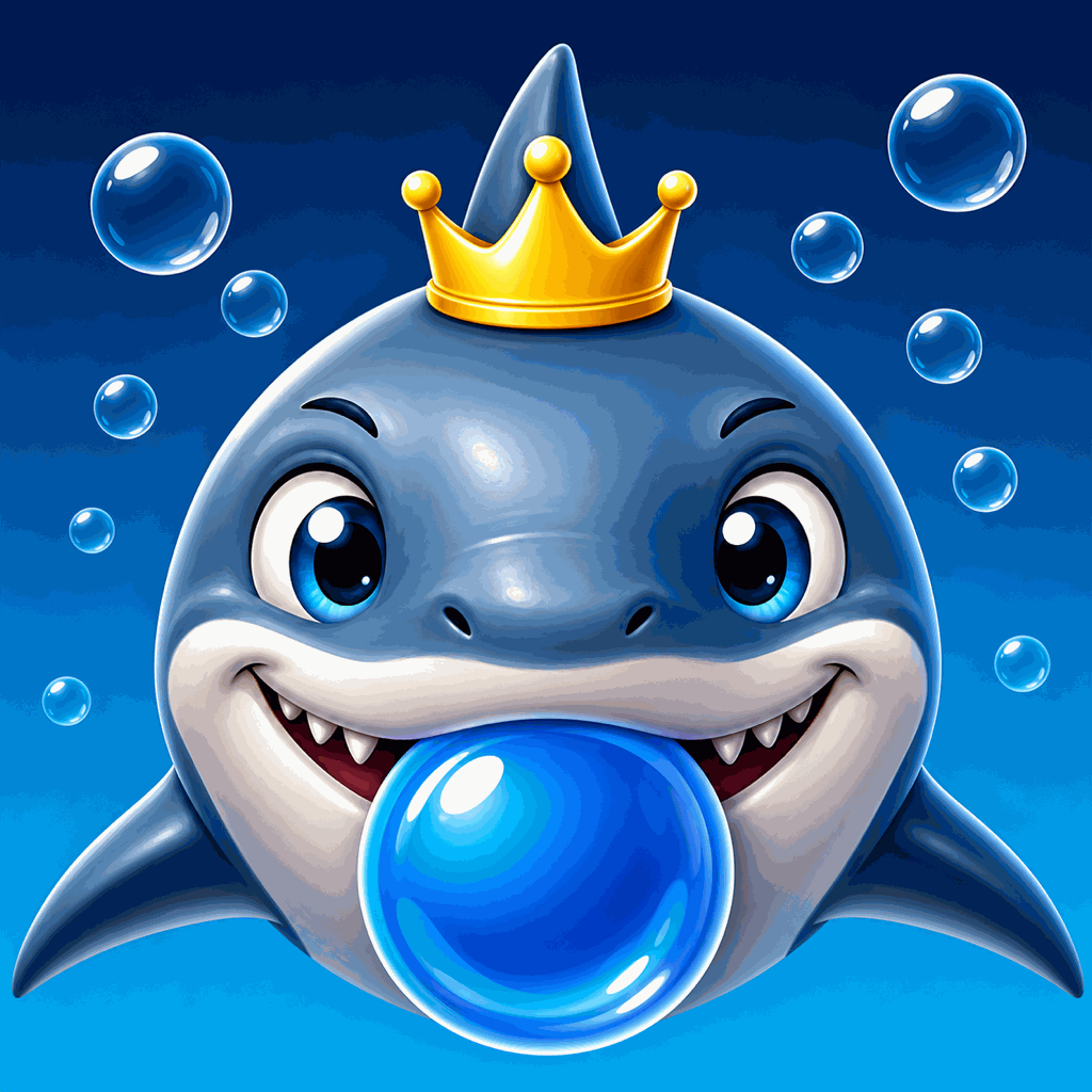 Crowned shark app icon for Kobble Cup